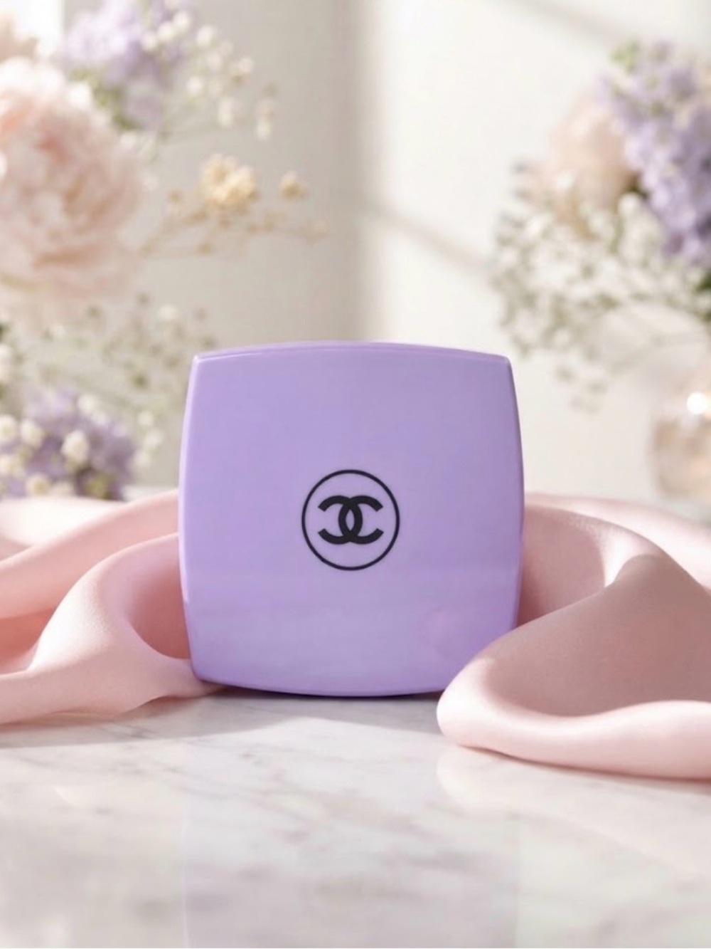 CHANEL Mirror Duo Lavender Compact Mirror Duo with Velvet Dustbag